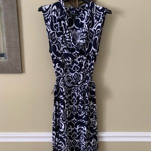 INC Blue and White Pattern Dress
